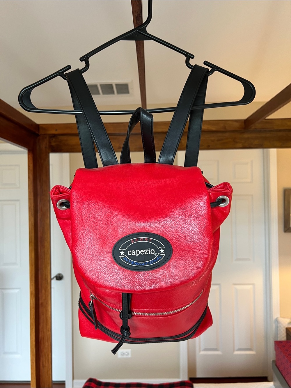 Vintage Capezio Red Mini Backpack with Black Straps